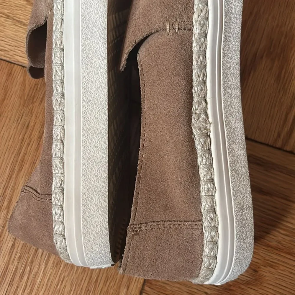 Toms Sunset Toffee Suede Women's Tan Slip-On Espadrille Sneakers Size 11